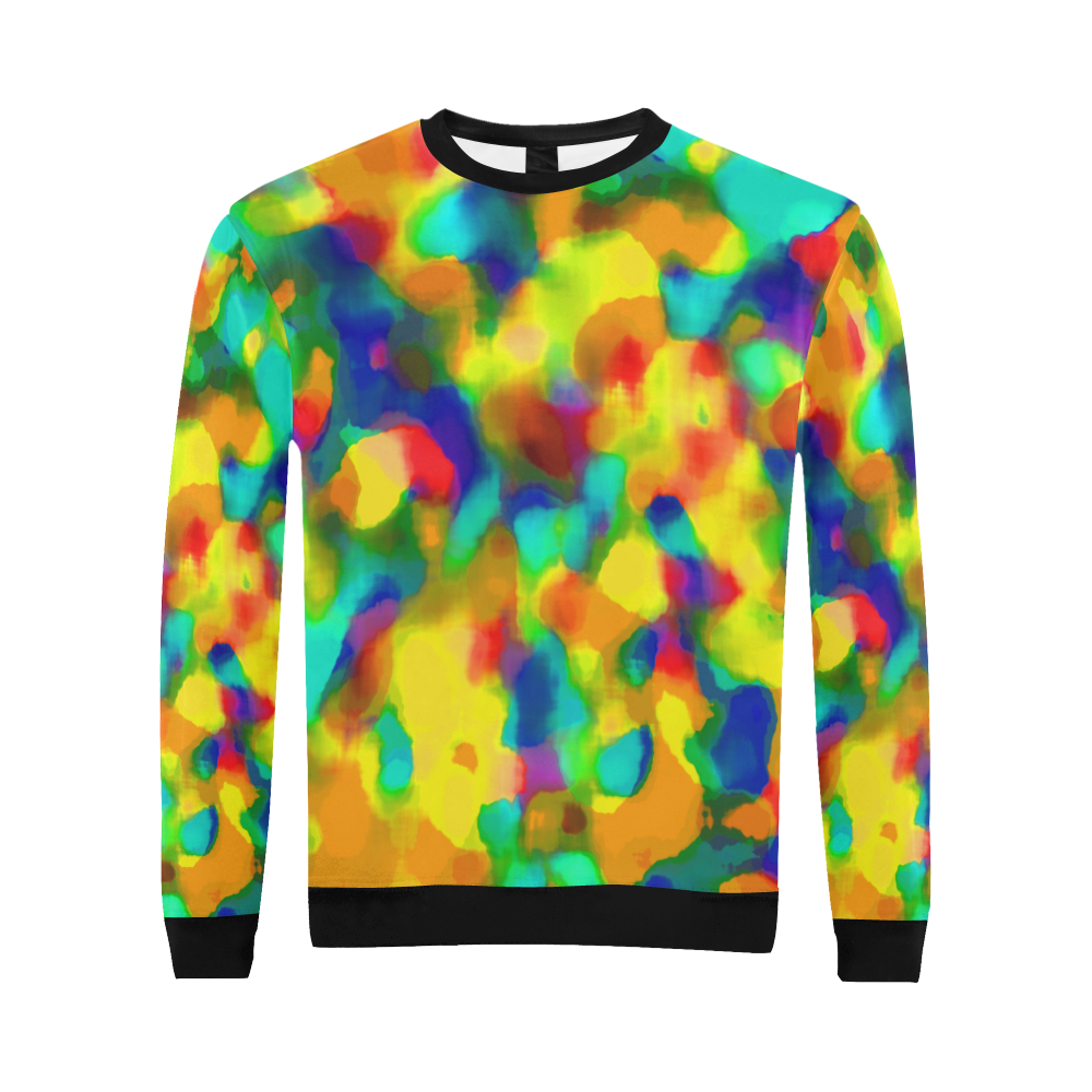 Colorful watercolors texture All Over Print Crewneck Sweatshirt for Men (Model H18)