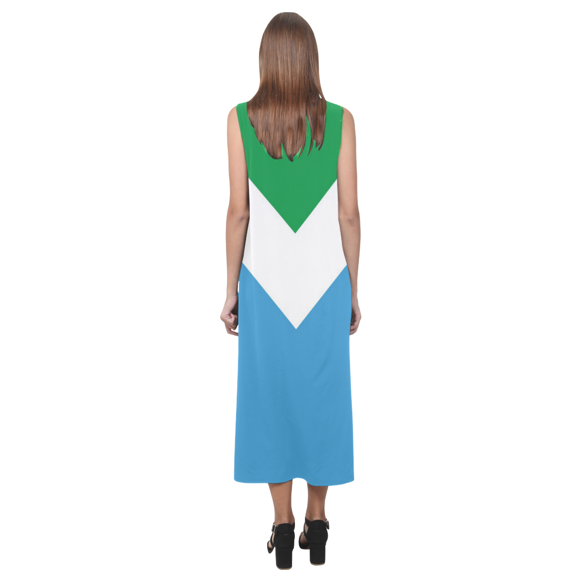 Vegan Flag Phaedra Sleeveless Open Fork Long Dress (Model D08)