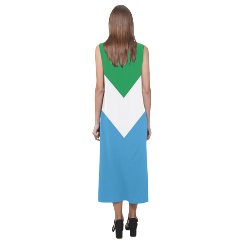 Vegan Flag Phaedra Sleeveless Open Fork Long Dress (Model D08)
