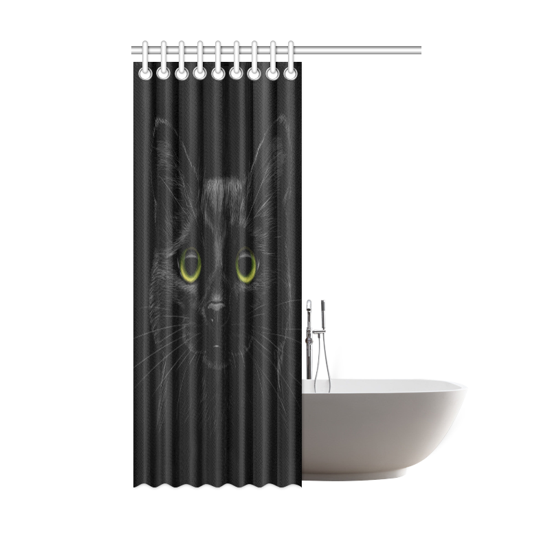Black Cat Shower Curtain 48"x72"
