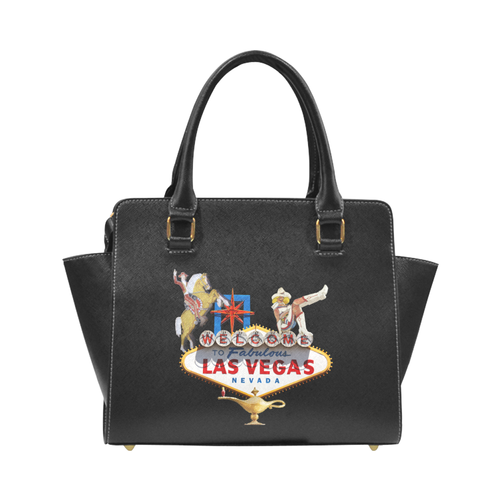 Las Vegas Welcome Sign Rivet Shoulder Handbag (Model 1645)