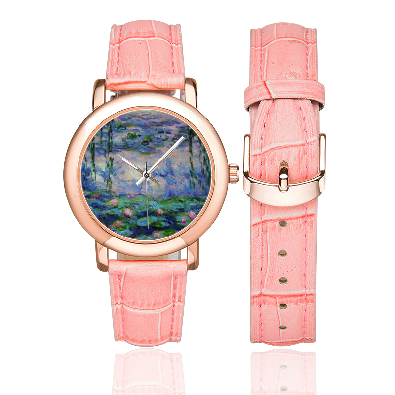 POND Women's Rose Gold Leather Strap Watch(Model 201)