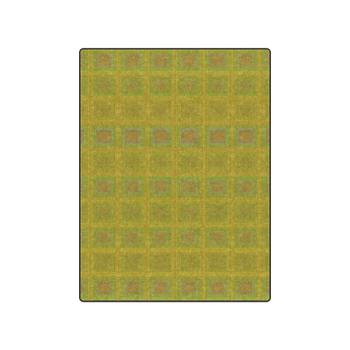 Green reddish multicolored multiple squares Blanket 50"x60"