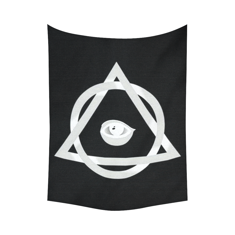 Illuminati Power Symbol Blacklight Magick Cotton Linen Wall Tapestry 60"x 80"