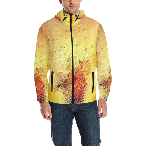 Gold by Nico Bielow All Over Print Quilted Windbreaker for Men (Model H35)