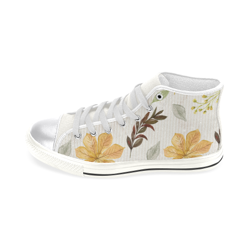 Fall Art Shoes, Autumn Leaves Women's Classic High Top Canvas Shoes (Model 017)