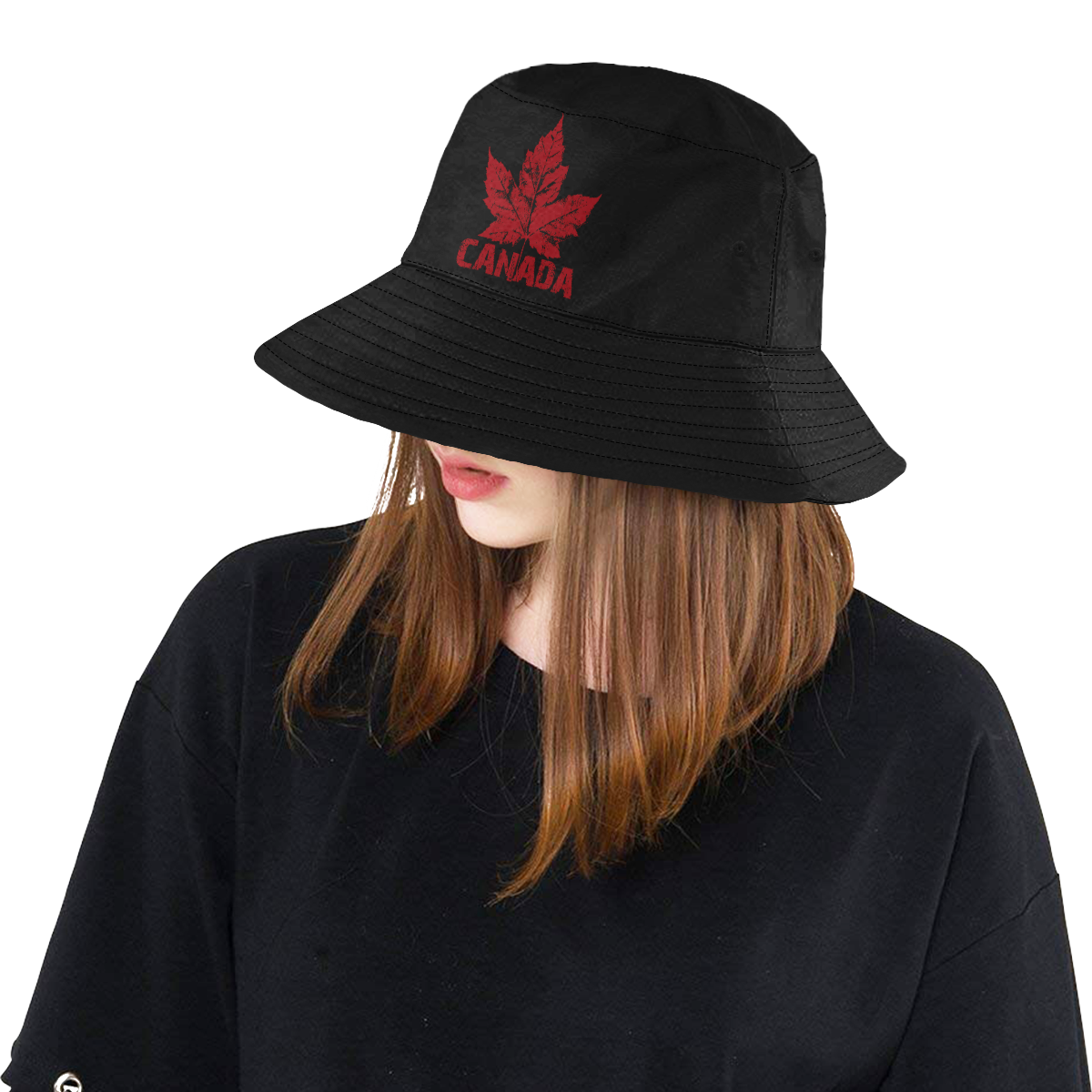 Canada Hats Retro Canada  Bucket Hats All Over Print Bucket Hat
