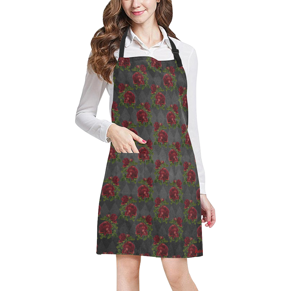 Fairlings Delight's Floral Collection- Red Roses 53086 All Over Print Apron