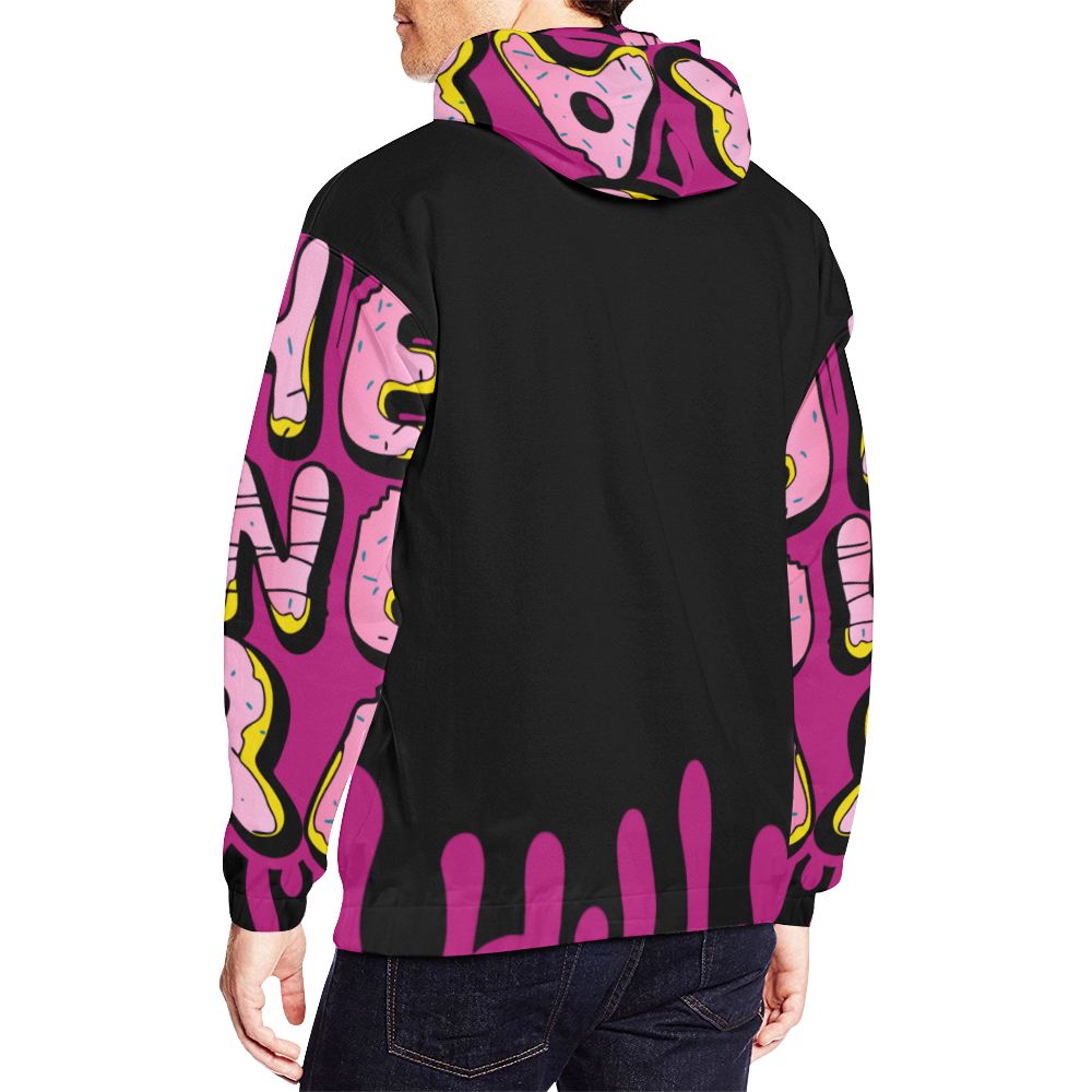 TME Doughnut Font large All Over Print Hoodie for Men (USA Size) (Model H13)