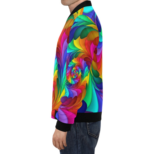 RAINBOW CANDY SWIRL All Over Print Bomber Jacket for Men/Large Size (Model H19)