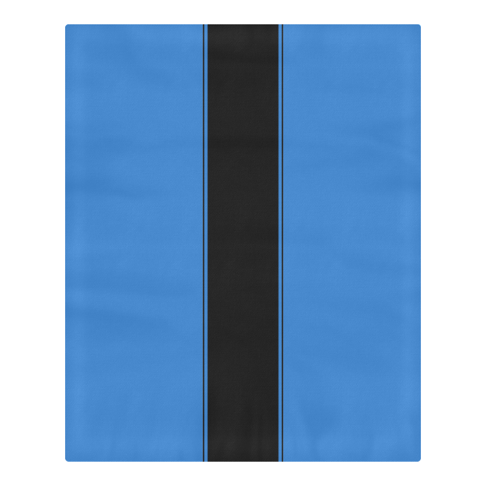 Racing Stripe Center Black with  Blue 3-Piece Bedding Set
