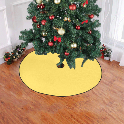 color mustard Christmas Tree Skirt 47" x 47"