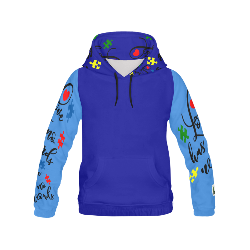 Fairlings Delight's Autism- Love has no words Men's Hoodie 53086Hh3 All Over Print Hoodie for Men (USA Size) (Model H13)