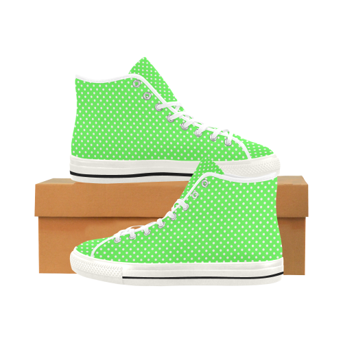 Eucalyptus green polka dots Vancouver H Women's Canvas Shoes (1013-1)