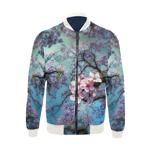Cherry blossomL All Over Print Bomber Jacket for Men (Model H31)