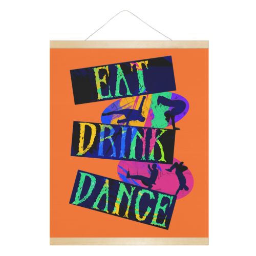 Break Dancing Colorful / Orange Hanging Poster 16"x20"