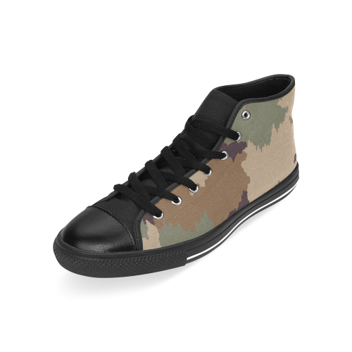 Army Camo Men’s Classic High Top Canvas Shoes /Large Size (Model 017)