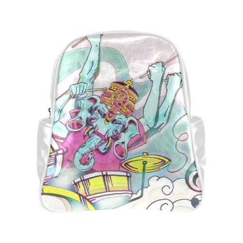 Pastel Ganesha Drummer Design Pink and Yallow and White - "Birthday Cake Colors" Original  Multi-Pockets Backpack (Model 1636)