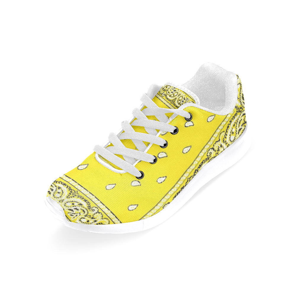 Yellow Bandana Men-White Men’s Running Shoes (Model 020)