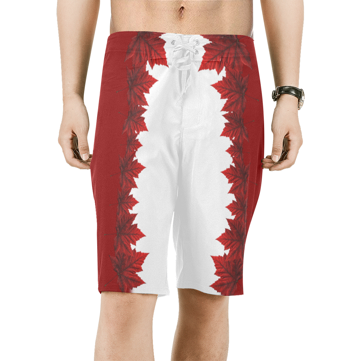 Canada Maple Leaf Shorts Men's All Over Print Board Shorts (Model L16)