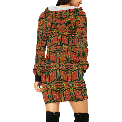 geometric doodle 2 All Over Print Hoodie Mini Dress (Model H27)