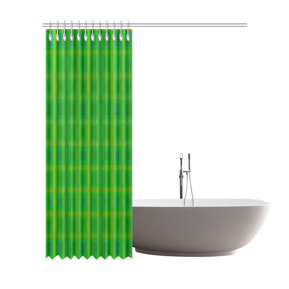 Green gold multicolored multiple squares Shower Curtain 72"x84"