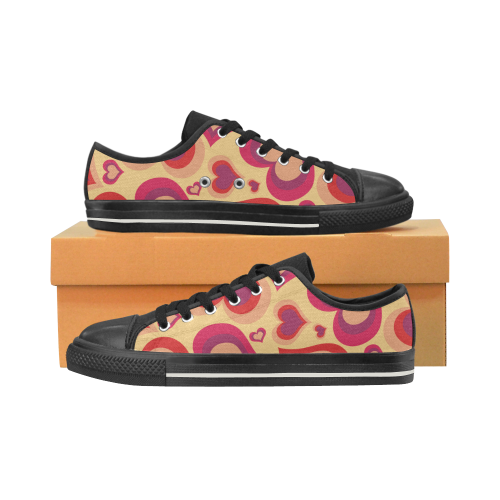 HEARTS OF GOLD Low Top Canvas Shoes for Kid (Model 018)