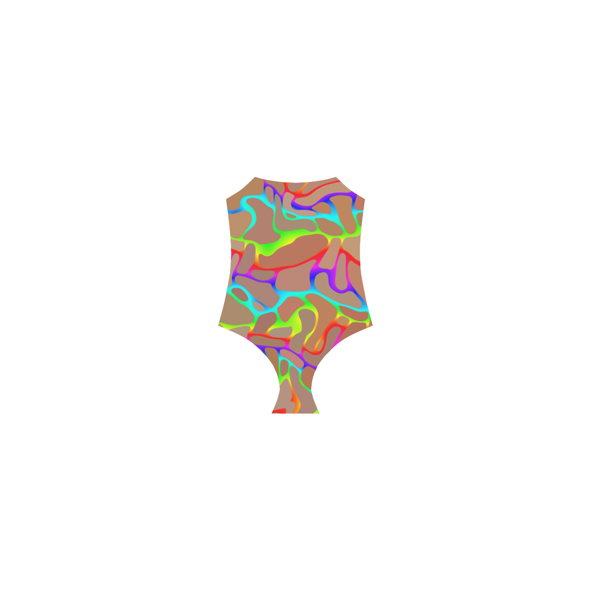 Colorful wavy shapes Strap Swimsuit ( Model S05)