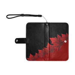 Canada Maple Leaf Mobile Phone Wallet Flip Leather Purse for Mobile Phone/Small (Model 1704)
