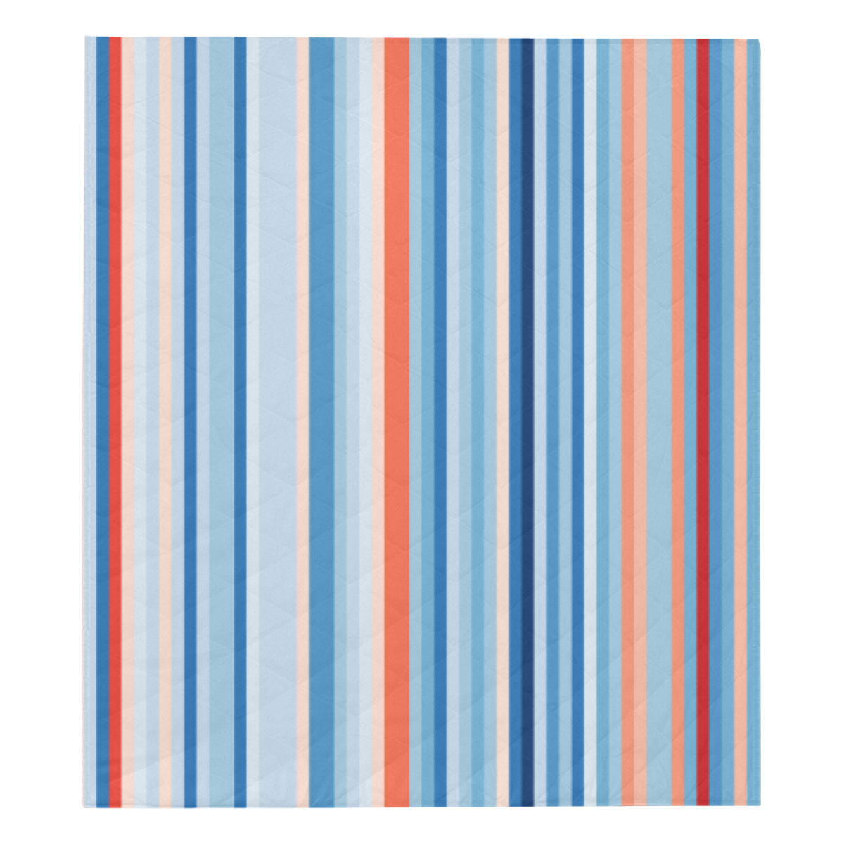 Blue and coral stripe 1 Quilt 70"x80"