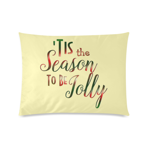 Christmas 'Tis The Season on Yellow Custom Zippered Pillow Case 20"x26"(Twin Sides)