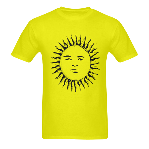 GOD Big Face Tee Yellow Men's T-Shirt in USA Size (Two Sides Printing)