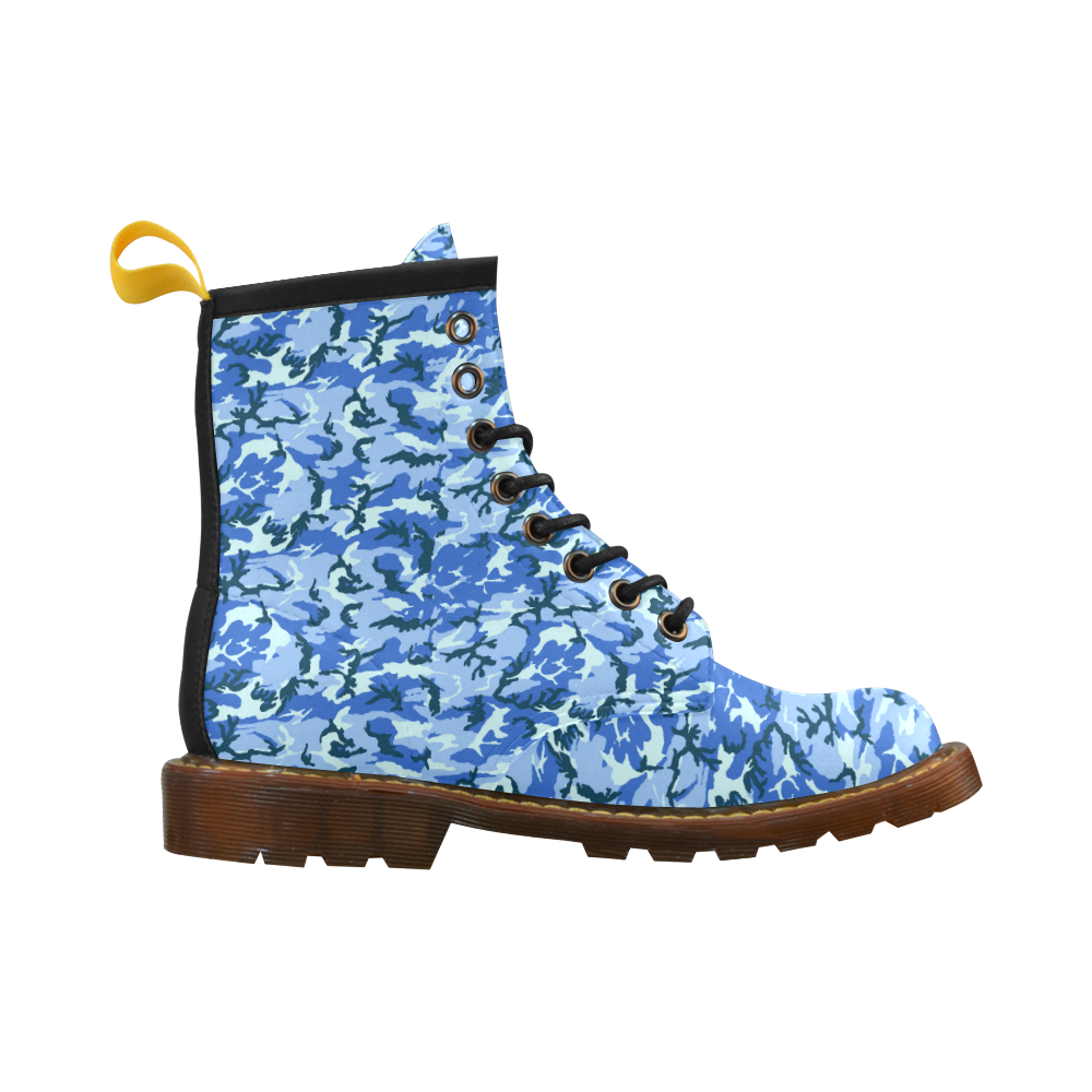 Woodland Blue Camouflage High Grade PU Leather Martin Boots For Women Model 402H