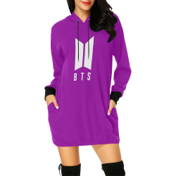 BTS All Over Print Hoodie Mini Dress (Model H27)