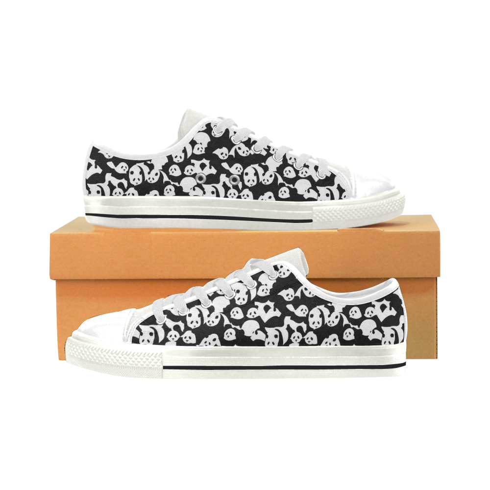 Panda Pattern Low Top Canvas Shoes for Kid (Model 018)