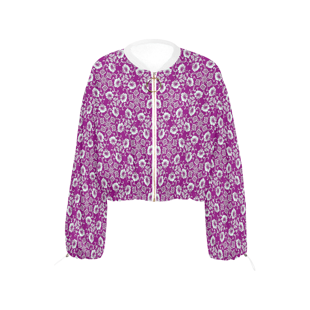 FLORAL DESIGN 42 Cropped Chiffon Jacket for Women (Model H30)