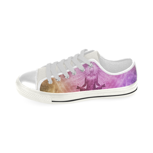 meditation spiritual yoga graphic art Low Top Canvas Shoes for Kid (Model 018)