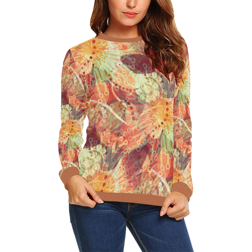 Autumn Fun All Over Print Crewneck Sweatshirt for Women (Model H18)