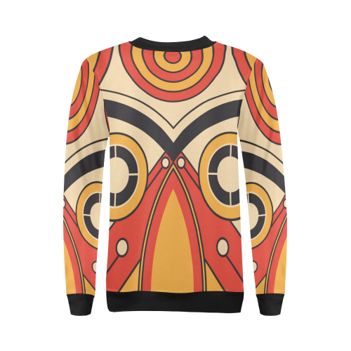 Geo Aztec Bull Tribal All Over Print Crewneck Sweatshirt for Women (Model H18)