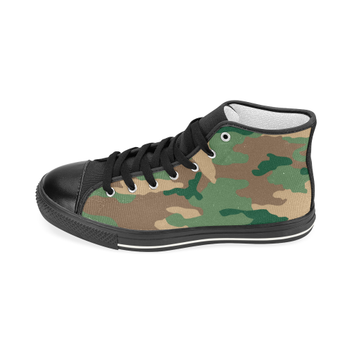 Dark Woodland CamoUFLAGE Men’s Classic High Top Canvas Shoes (Model 017)