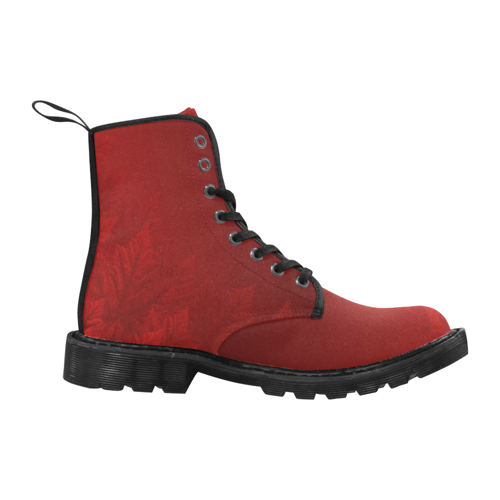 Canada Maple Leaf Boots Autumn Red Martin Boots for Men (Black) (Model 1203H)
