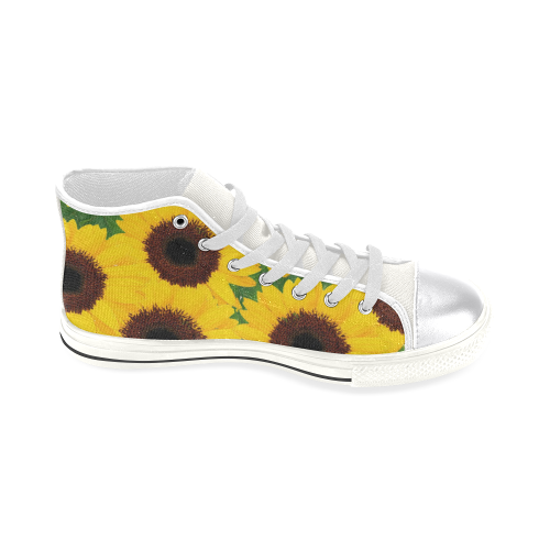 Sunflowers Women's Classic High Top Canvas Shoes (Model 017)