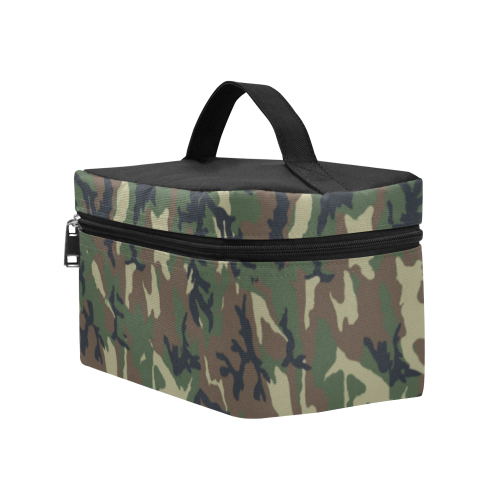 Woodland Forest Green Camouflage Cosmetic Bag/Large (Model 1658)