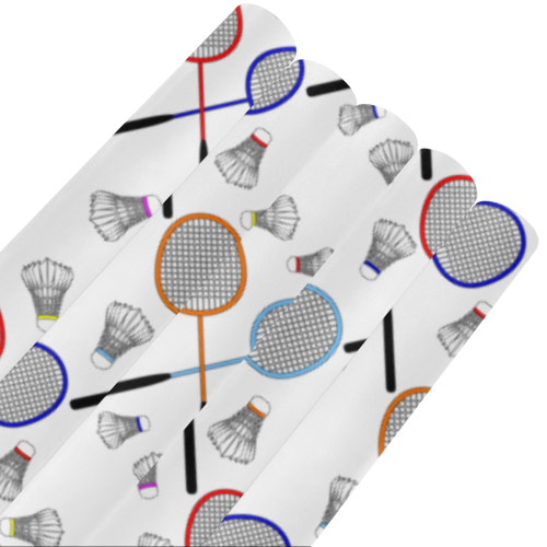 Badminton Rackets and Shuttlecocks Pattern Gift Wrapping Paper 58"x 23" (5 Rolls)