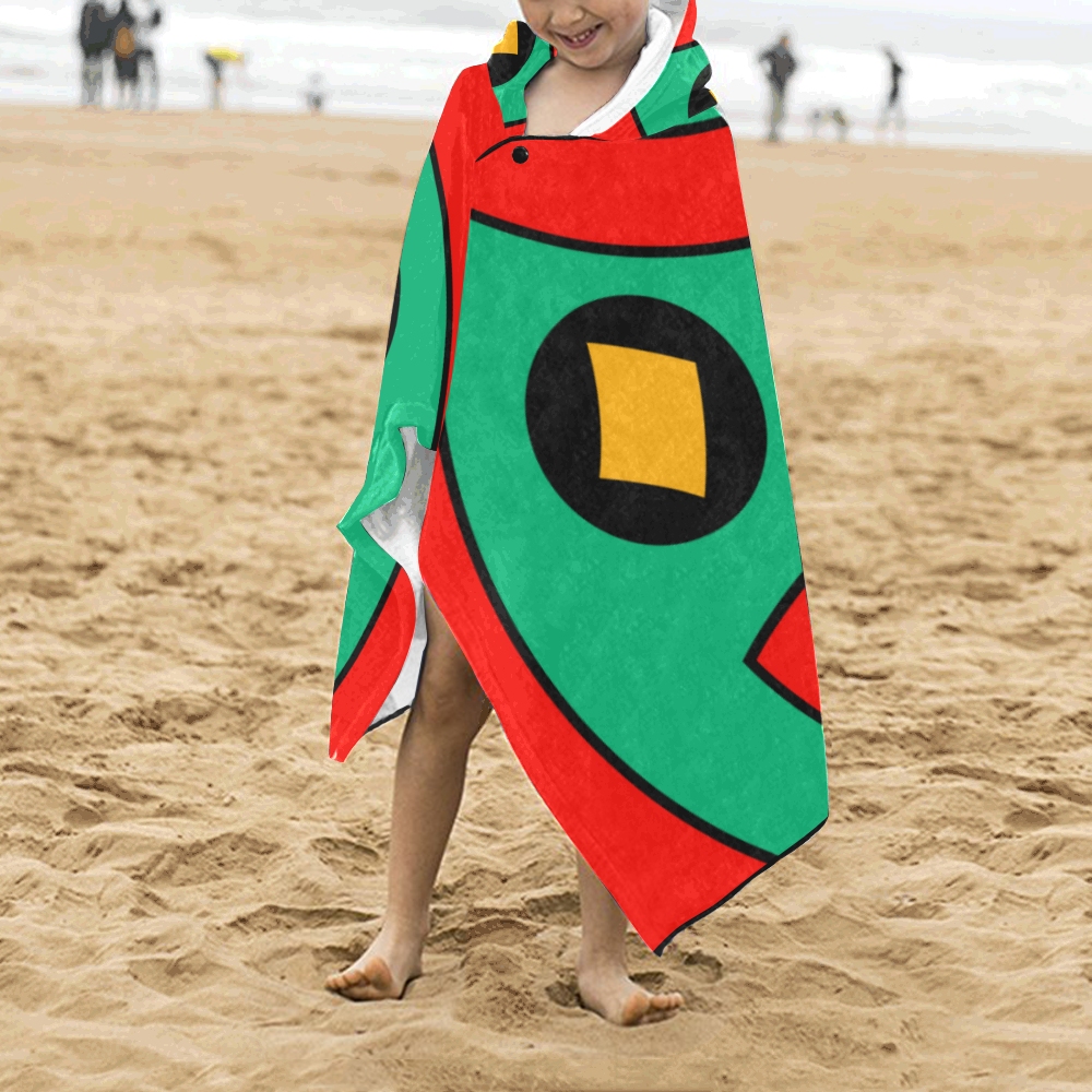 African Scary Tribal Kids' Hooded Bath Towels