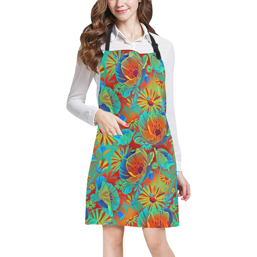 bright tropical floral All Over Print Apron