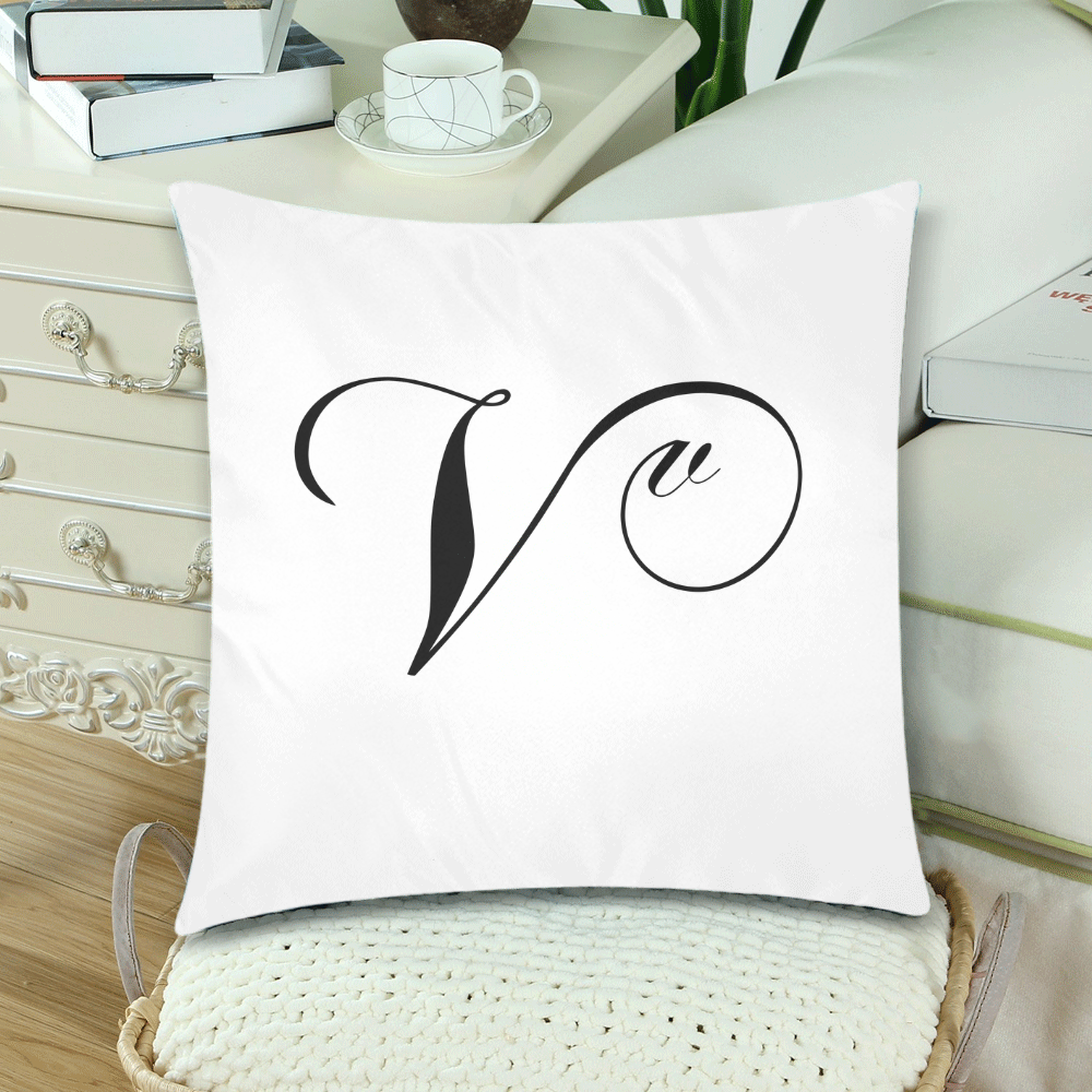 Alphabet V by Jera Nour Custom Zippered Pillow Cases 18"x 18" (Twin Sides) (Set of 2)