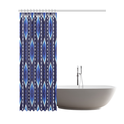 Aztec Design Blue Shower Curtain 72"x84"