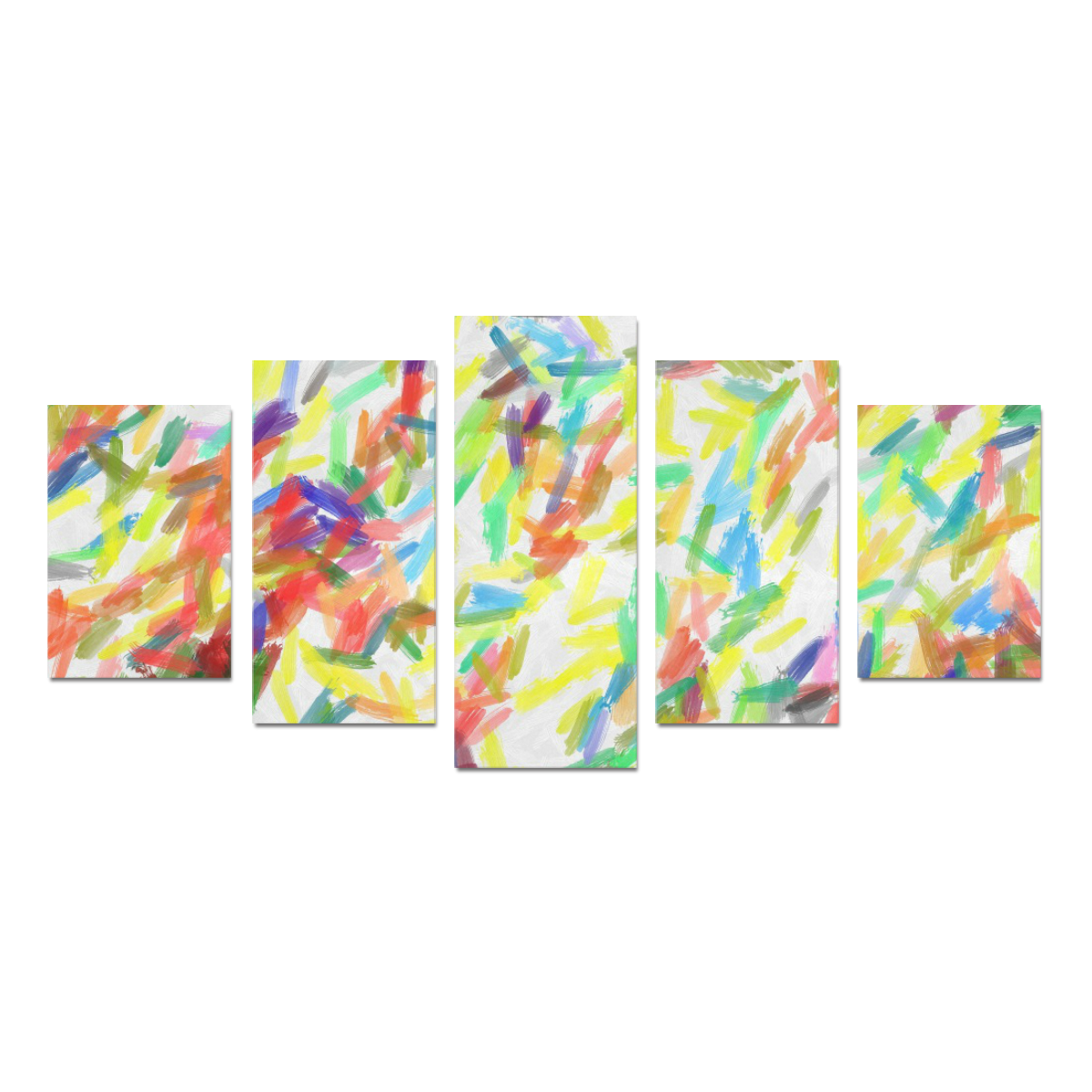 Colorful brush strokes Canvas Print Sets D (No Frame)