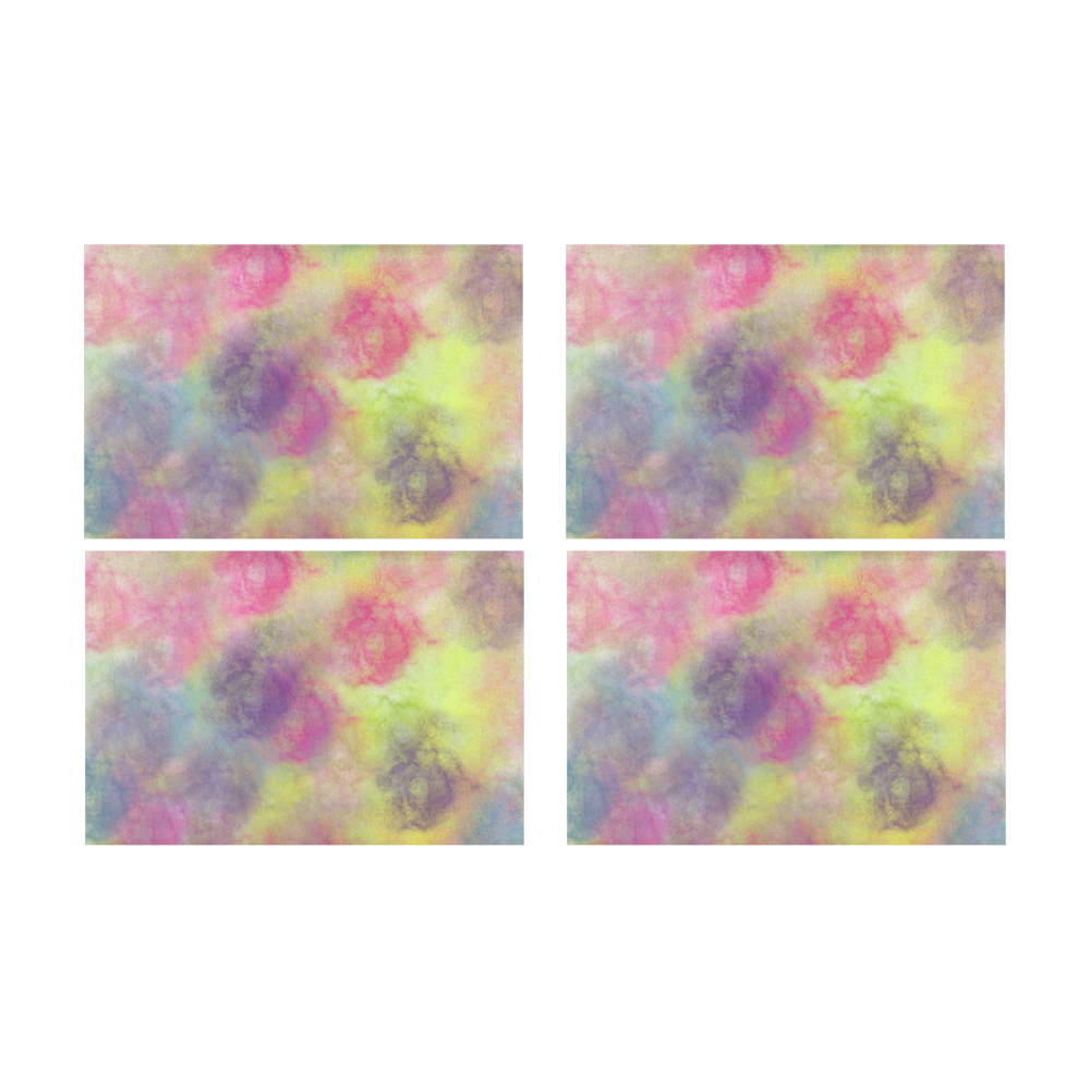 Pastel Watercolor Cottonballs Placemat 12’’ x 18’’ (Four Pieces)